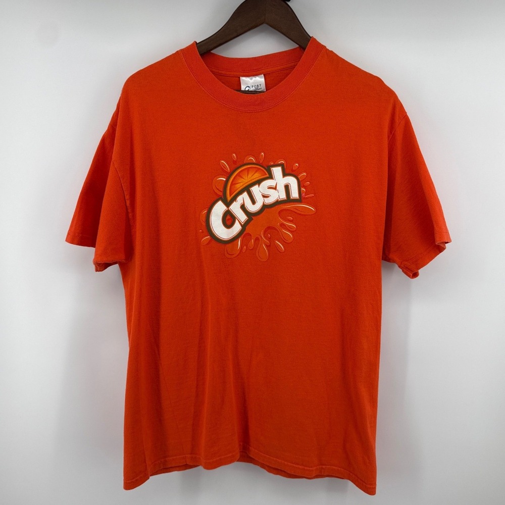 Orange Crush Soda Graphic T-Shirt Port and Company Mens Large Short Sleeve Tee